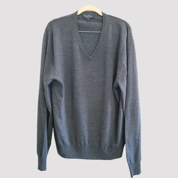 Brooks Brothers Men's 100% Wool Sweater V-Neck Large - Picture 2 of 5